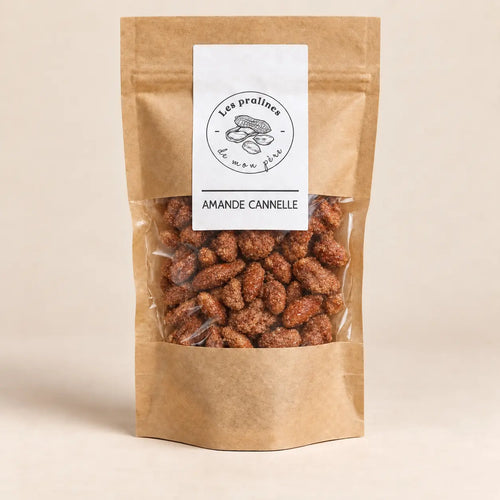 Amandes caramélisées et cannelle – 120g Les Pralines de mon Père